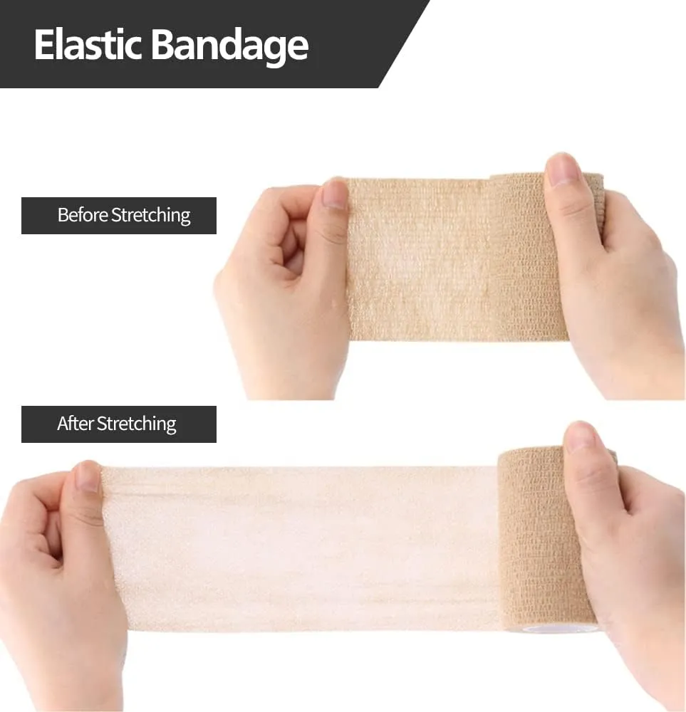 12/24/48pcs Self Adhesive Bandage Wraps, 1/2/3/4in 5 Yards, Multicolor/Skin Color, for Sports, Wrist, Ankle, Swelling and Vet Wrap