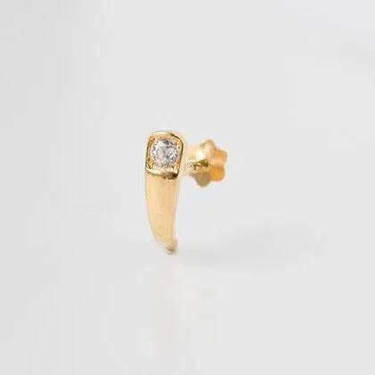 18ct Yellow Gold Faux Nose Ring with Screw Back Nose Stud set with one Cubic Zirconia NIP-7-090