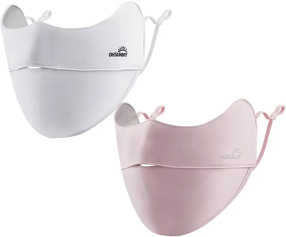 2 Pack Breathable UV Face Covering UPF 50  Women Sun Protection Mask Sunscreen Sports Face Cover SLN3M072