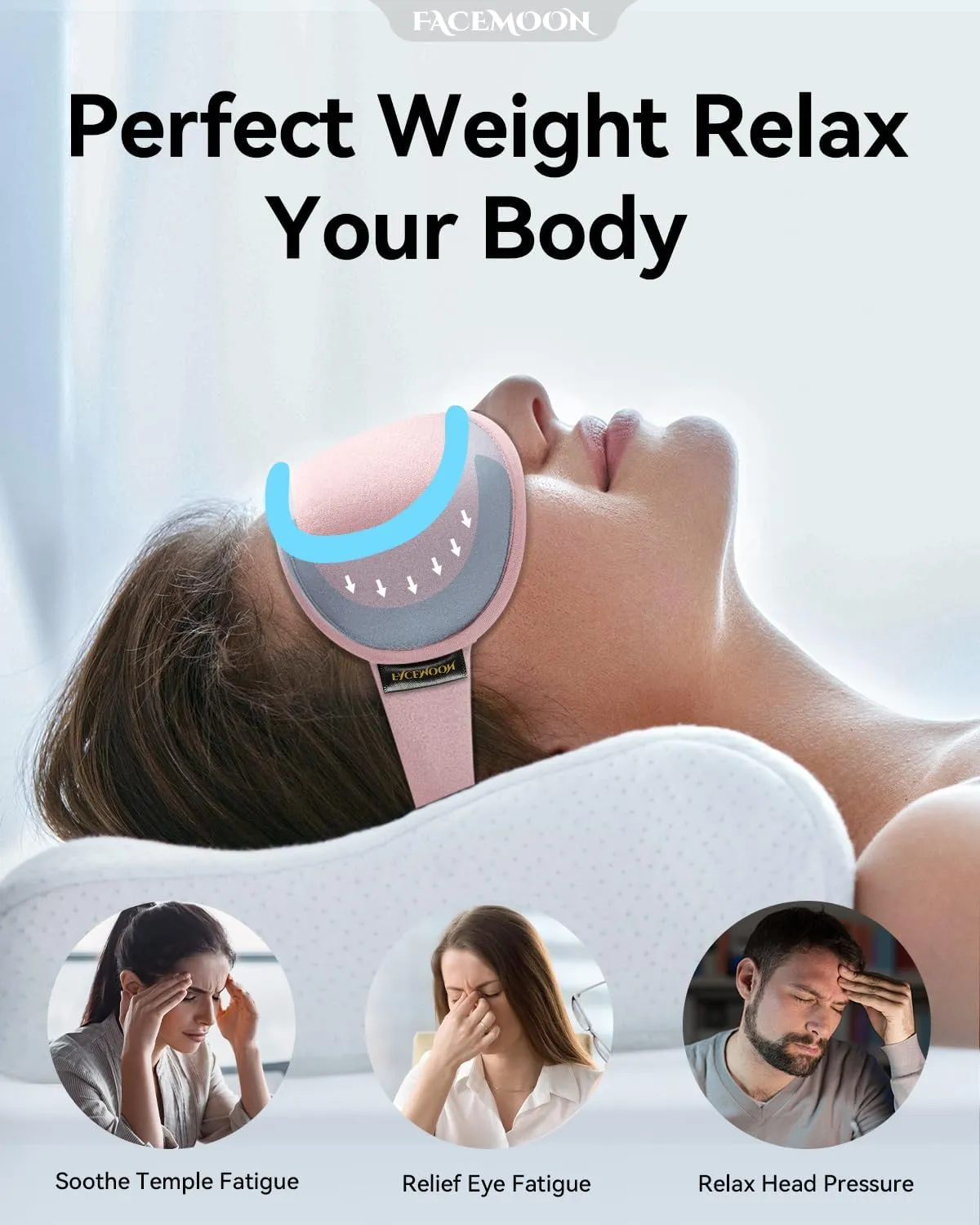 3D Weighted Sleep Mask for Women: 100% Light Blocking - Night Shift Nurse Essentials for Work, Road Trip Travel and Flight Essentials - Zero Eye Pressure for Eyelash, Soft Memory Foam, Pink