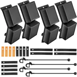 4 Pack PWC Fender Bumper with Elastic Cords and Motorboat Cleats 14.69 x 5.91 x 3.15 Inch Motorboat Bumpers, Contour Fender, Boat Bumpers for Docking Fender Dock Bumpers Straight or Corner