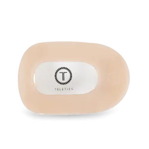 Almond Beige Large Flat Round Teleties Clip