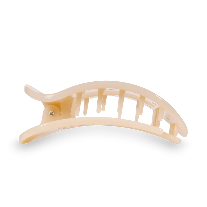 Almond Beige Large Flat Round Teleties Clip