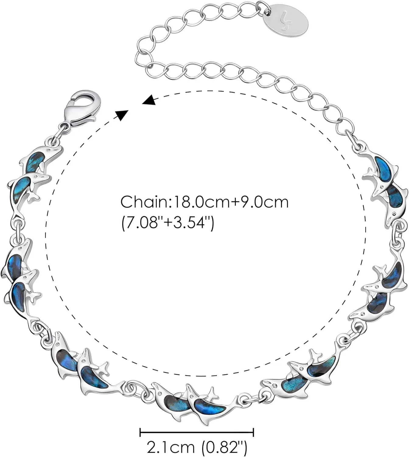 Beach Anklet Bracelet for Women Silver Plated Adjustable Abalone Shell Sea Turtle Dolphin Starfish Sand Dollar Ocean Ankle Bracelet for Women Summer Beach Jewelry