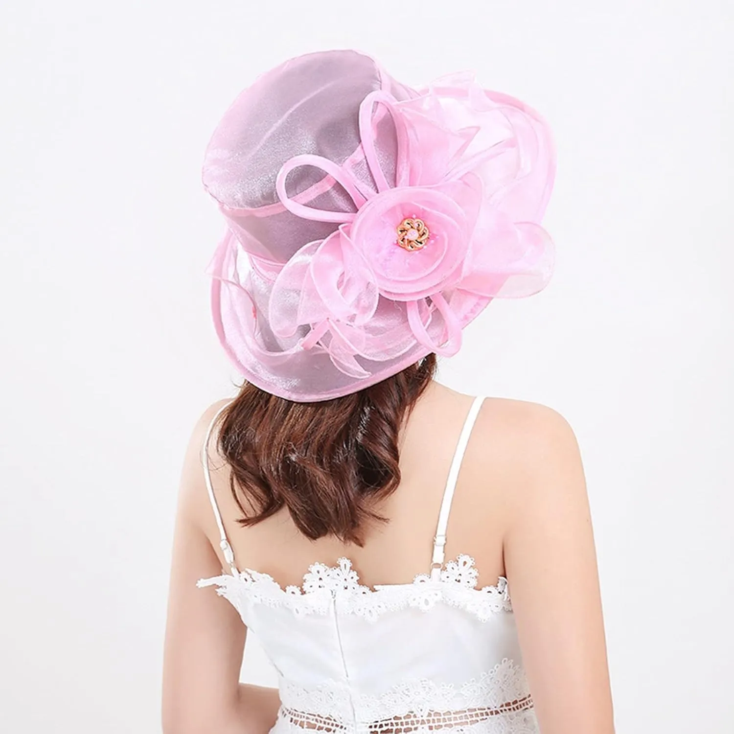 Church Hats for Women 2025 Elegant, Womens Kentucky Church Dress Derby Wedding Floral Tea Party Hat Sun Hats