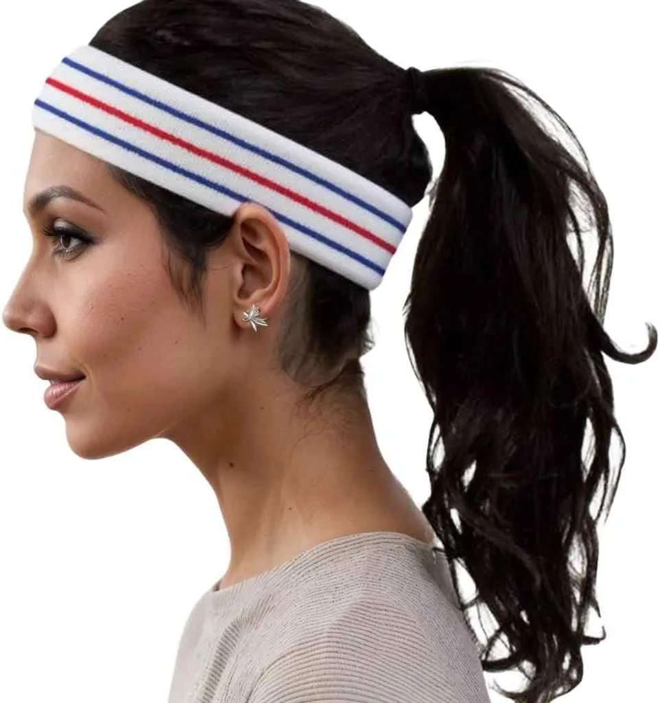 COUVER Tennis Style Premium Quality Athletic Terry Head Sweatband(1 Piece)