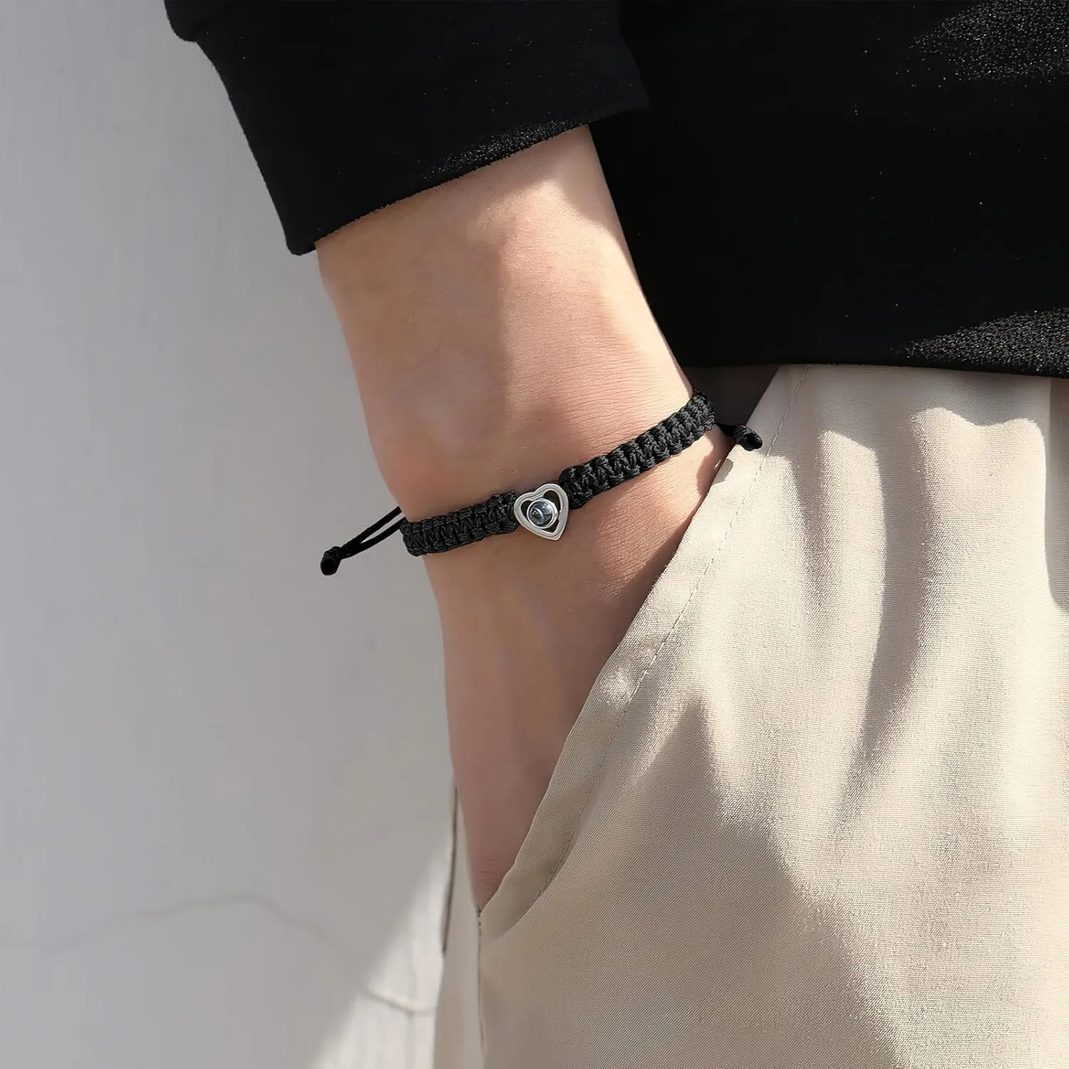 Custom Bracelet with Picture Inside,Projection Picture Bracelet Personalized Photo,Customized Photo Bracelets Gifts Memorial Gifts for Couples/Women/Men