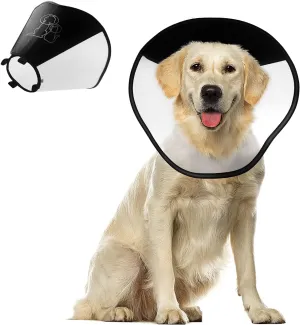 Dog Cone Alternative for Large Dogs After Surgery, Soft Dog Recovery Suit Plastic E Collar 2 Size Adjustable, Protective Dog Head Cone After Anti Bite Lick Wound Healing Safety (XXL)