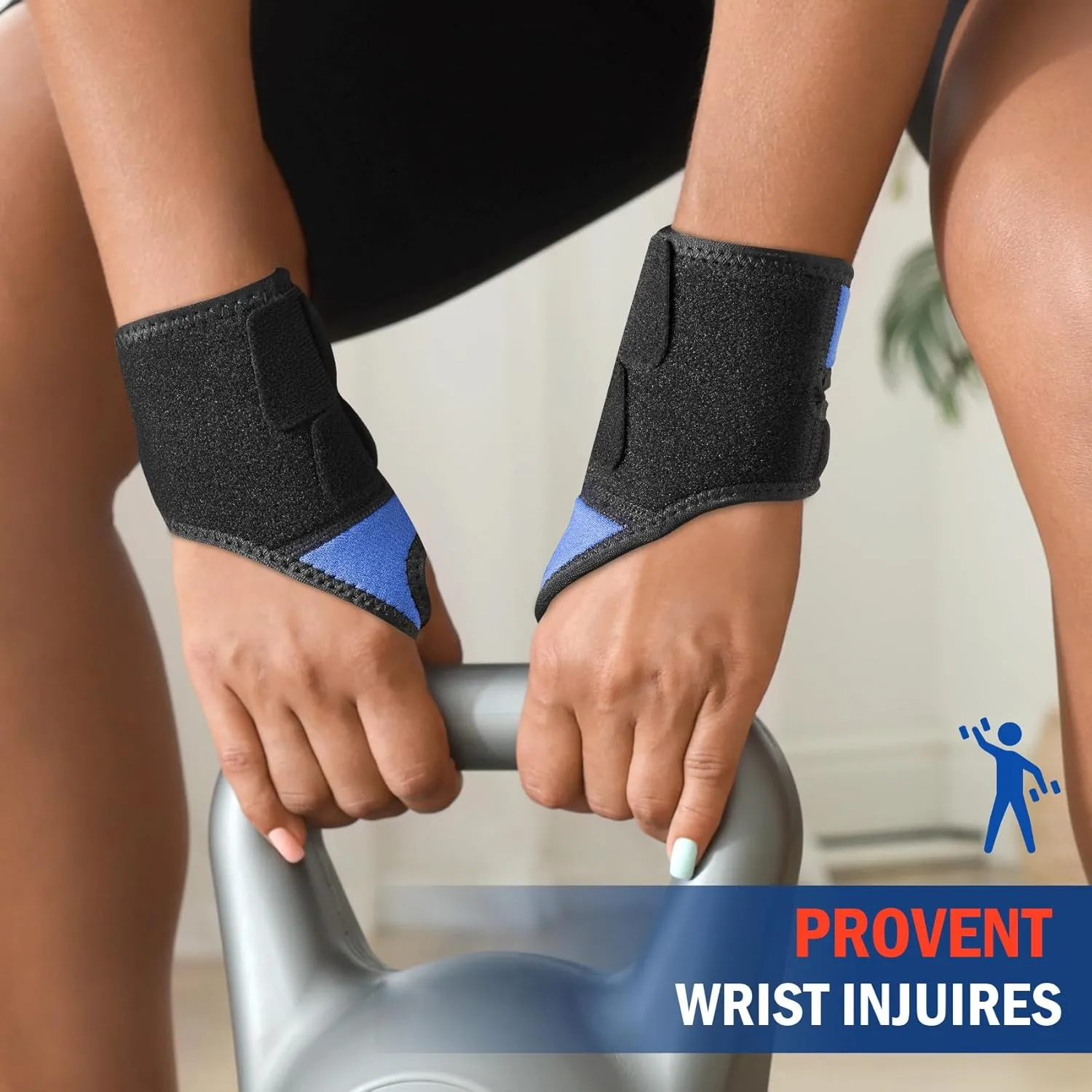 FEATOL 2 Pack Wrist Wraps for Pain, Hand Wraps for Carpal Tunnel, TFCC, Tendonitis, Sprained, Work, Sports, Extra Compression Wrist Support for Women Men, Left & Right Hand, Medium