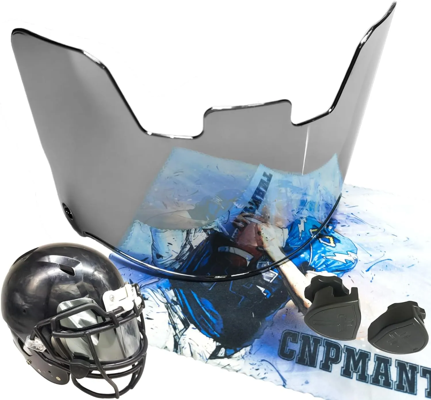 Football Visor, Youth and Adult Football Helmet Viosor. Facial Protection Visor For Football Helmet Accessories, Shock Resistance, Scratch Resistant, UV Block, Reduces Glare, Enhances Clarity.