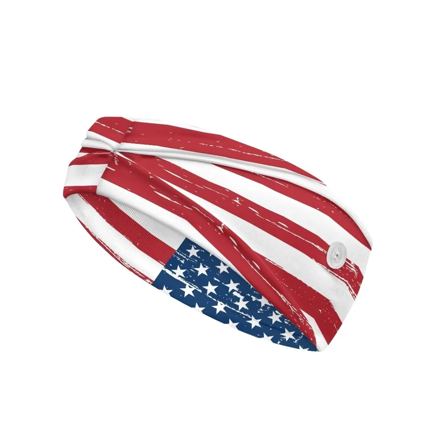 Gomyblomy USA Flag Headbands for Women Girls American Patriotic Independence Day 4th of July Headband Red White and Blue Hair Bands Elastic Sweatband Hair Accessories