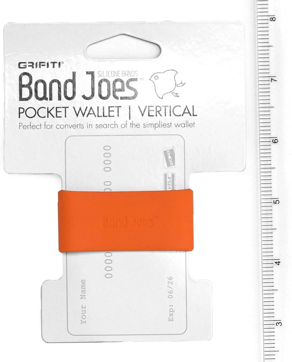 GRIFITI Band Joes Pocket Wallet Replacement Super Slim Profile Colorful Silicone Rubber Bands Money Wide Strap Grip Clip Siliconebands for Credit Card, License, Cash Holder