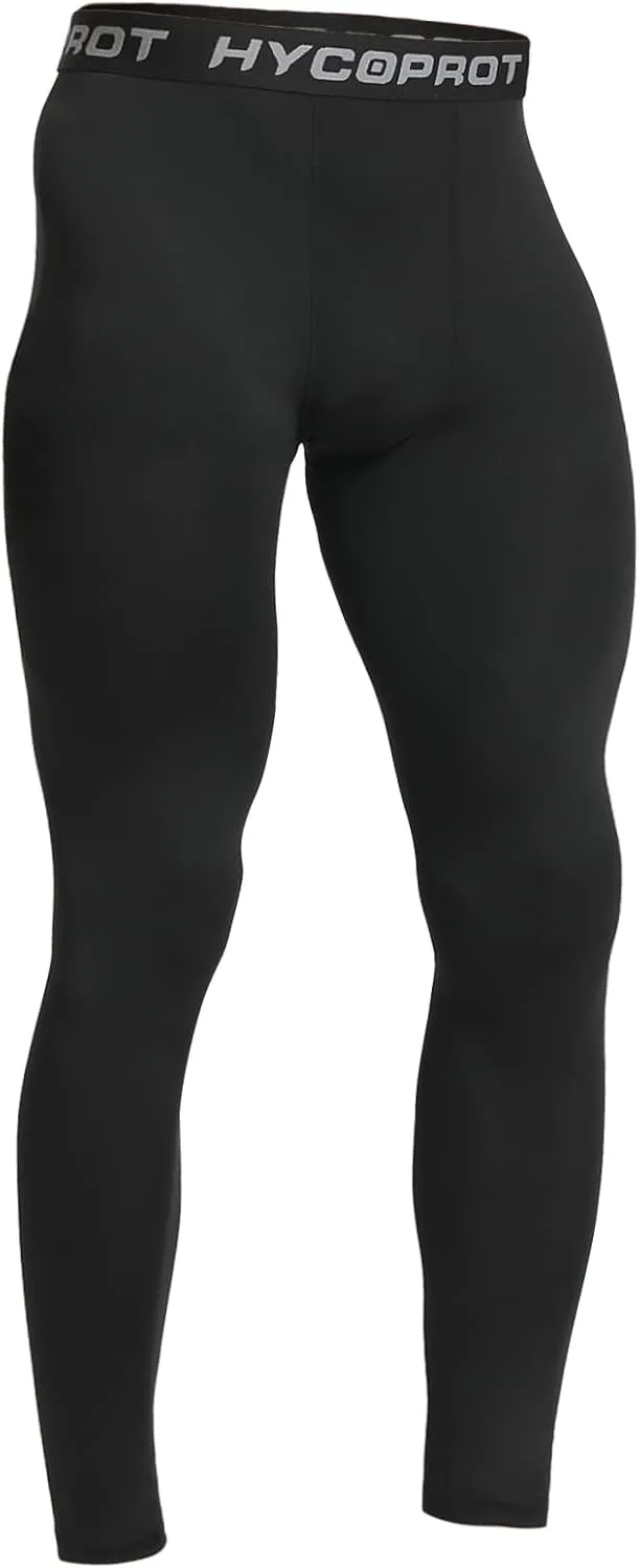 HYCOPROT Men's Compression Pants, Athletic Leggings Base Layer Cool Dry Workout Tights for Running Yoga Gym Basketball