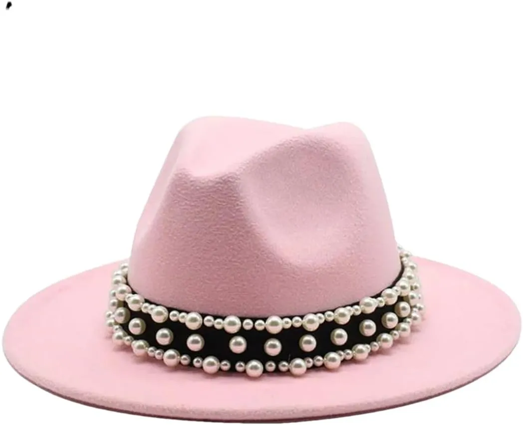 JNKIHAPOT Women Fedora Hat Elastic Ribbon Winter Unisex Fedora Hat Jazz Fedora Hat