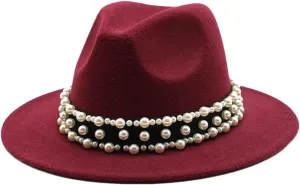JNKIHAPOT Women Fedora Hat Elastic Ribbon Winter Unisex Fedora Hat Jazz Fedora Hat