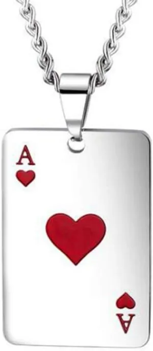 Jude Jewelers Stainless Steel Lukcy Poker Ace Spade Games Cocktail Part Biker Pendant Necklace