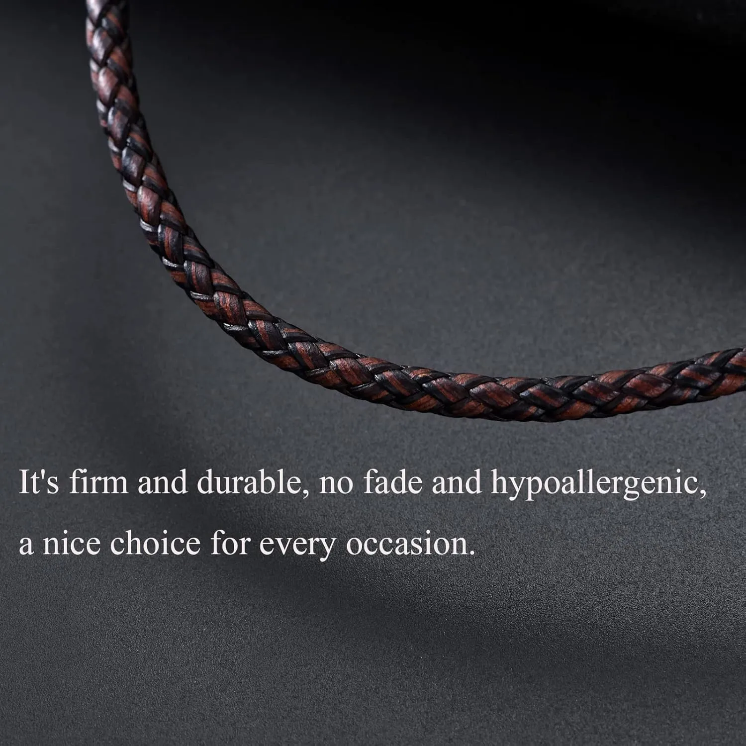 KXJ 5mm Leather Cord Rope Chain Necklace for Women Men,316L Stainless Steel Magnet Clasp Jewelry Gifts for Boys Brother Boyfriend Son Graduation Birthday Anniversary,Come Gift Box,14'' 16'' 18'' 20''21'' 22'' 24'' 26'' Made in Italy