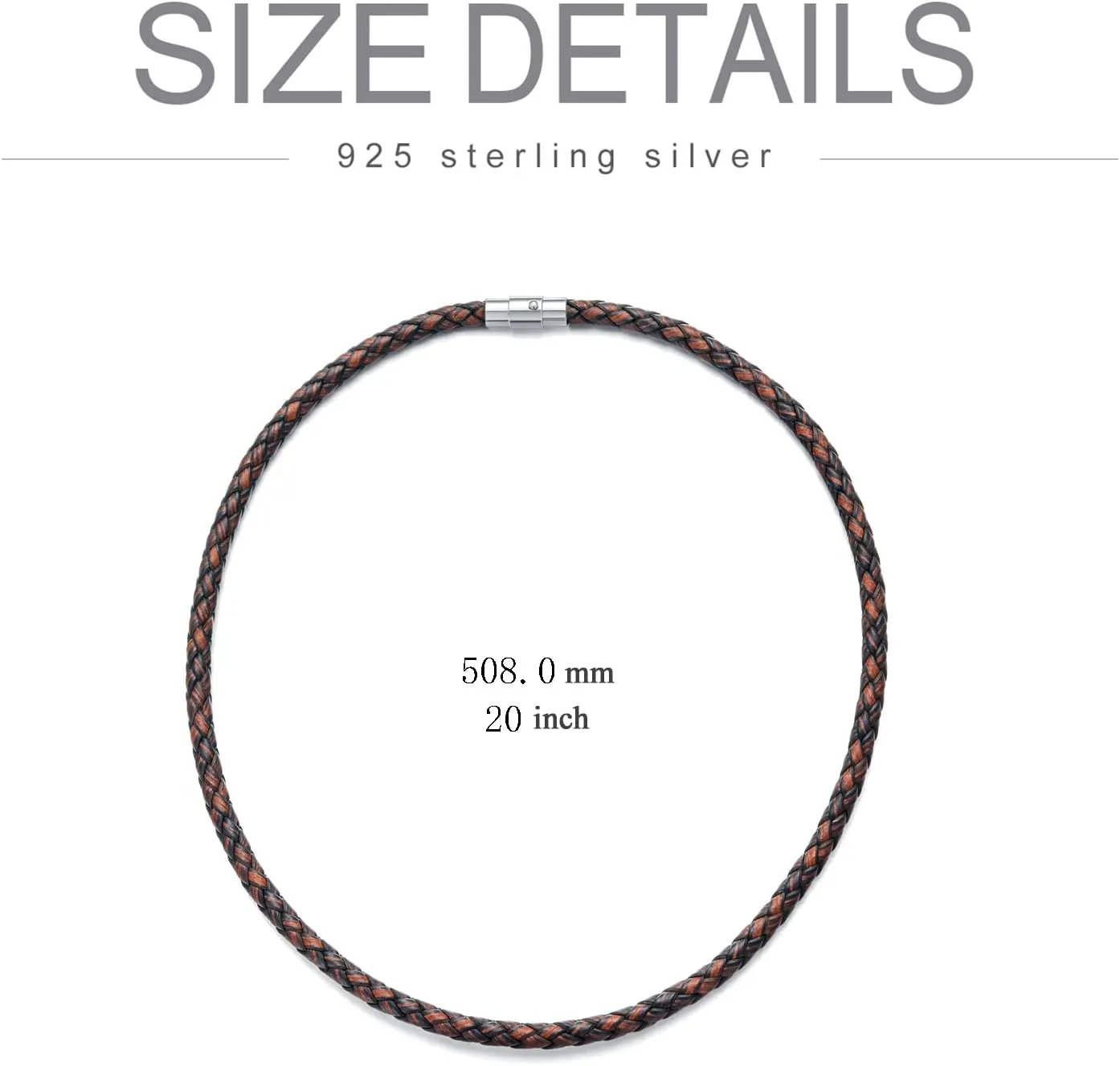 KXJ 5mm Leather Cord Rope Chain Necklace for Women Men,316L Stainless Steel Magnet Clasp Jewelry Gifts for Boys Brother Boyfriend Son Graduation Birthday Anniversary,Come Gift Box,14'' 16'' 18'' 20''21'' 22'' 24'' 26'' Made in Italy