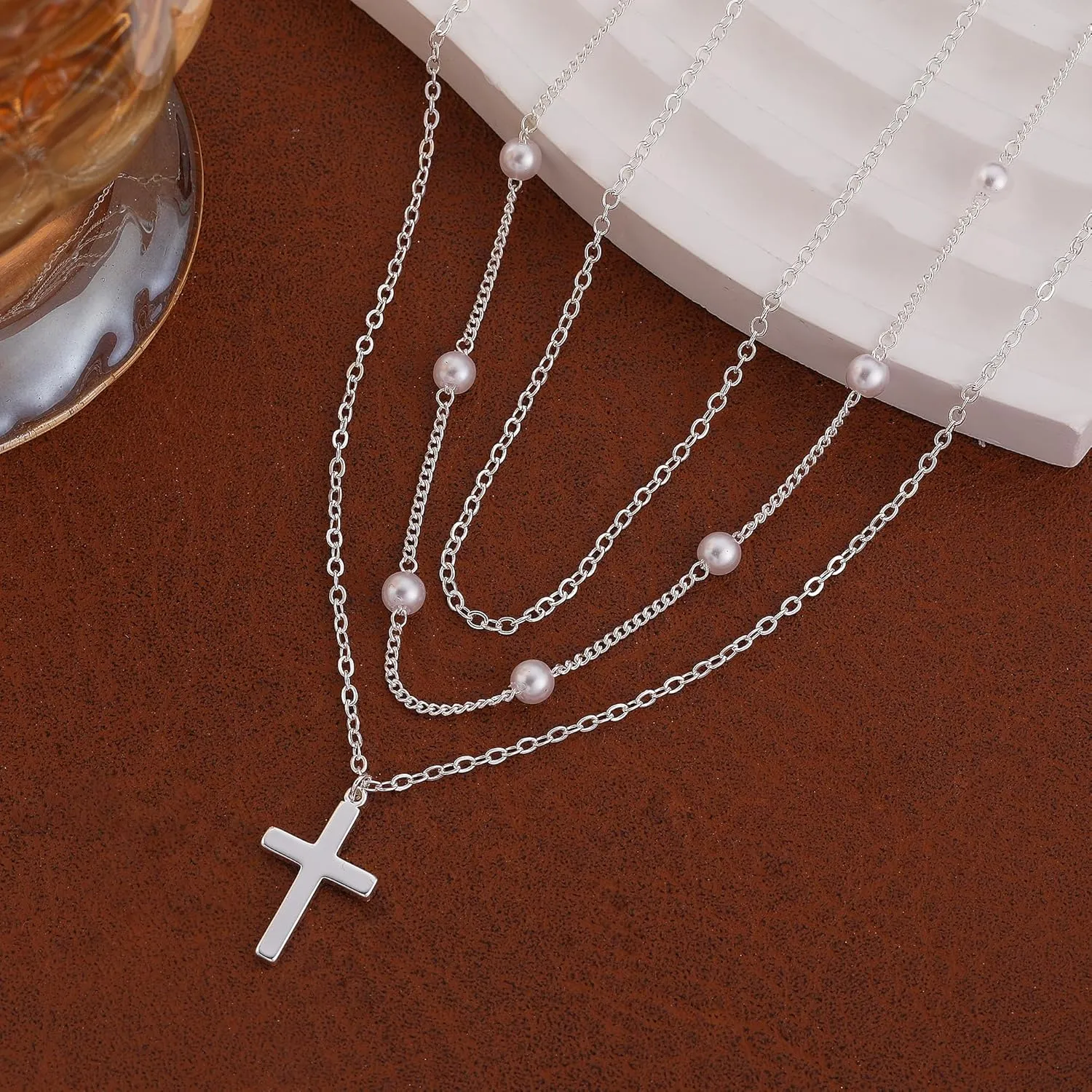 Layered Necklaces Set for Women, Dainty 14K Gold/Sterling Silver Plated Pendant Necklace Gold Chunky/Long Chain Stack Necklace Jewelry Gift for Women Trendy