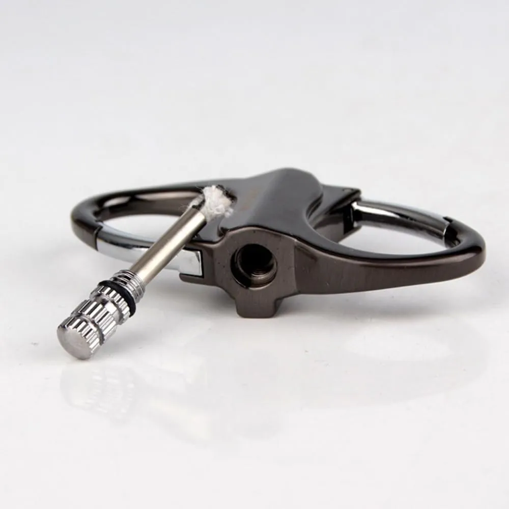 Metal Keychain Lighter, 2025 New Lighter Key Chain, Fire Starter Key Ring, Metal Match Keychains, Mini Waterproof Lighters for Camping, Hiking, Outdoor (Black)