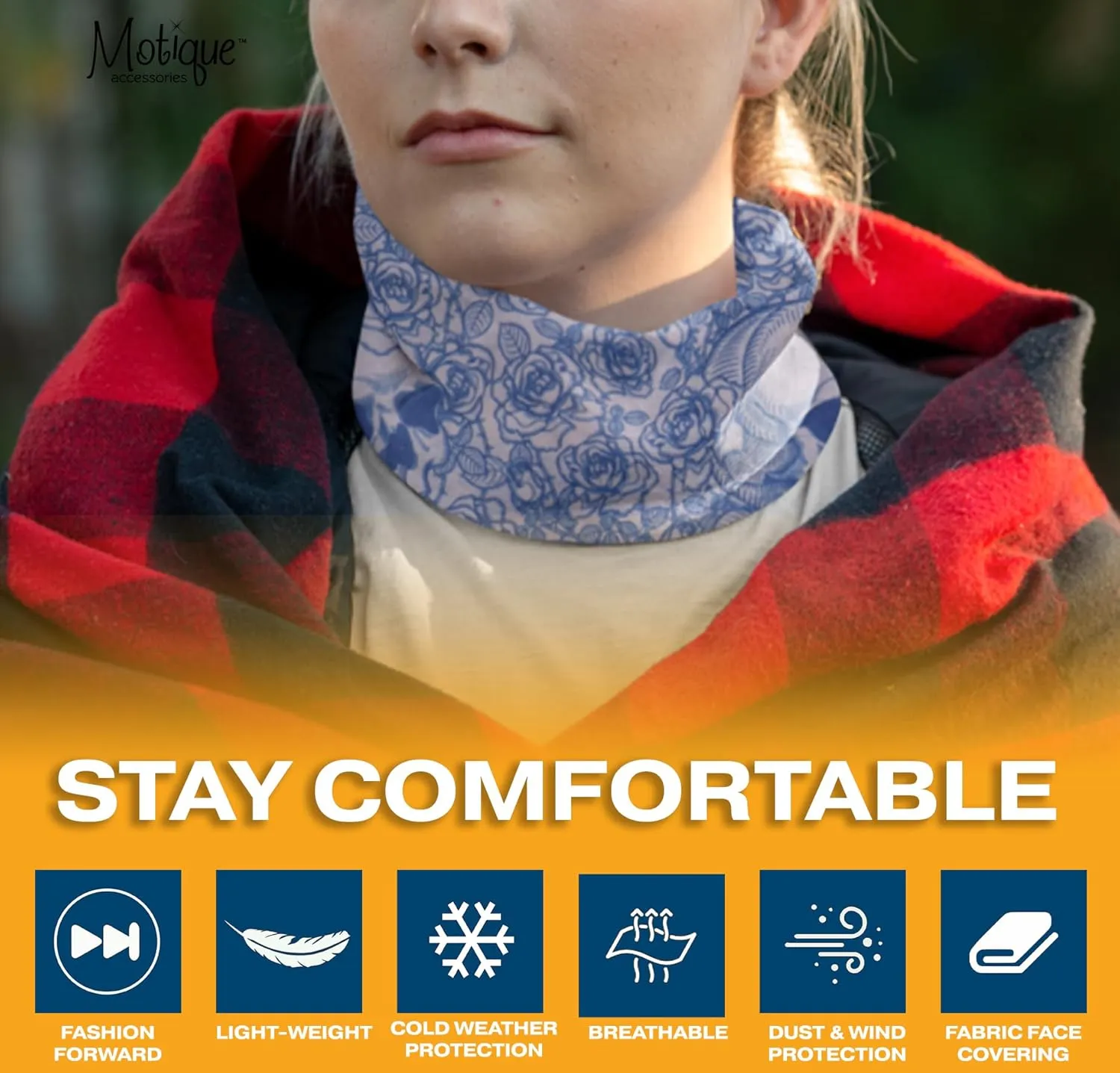 Motique Accessories Solid Seamless Tube Bandana Neck Gaiter