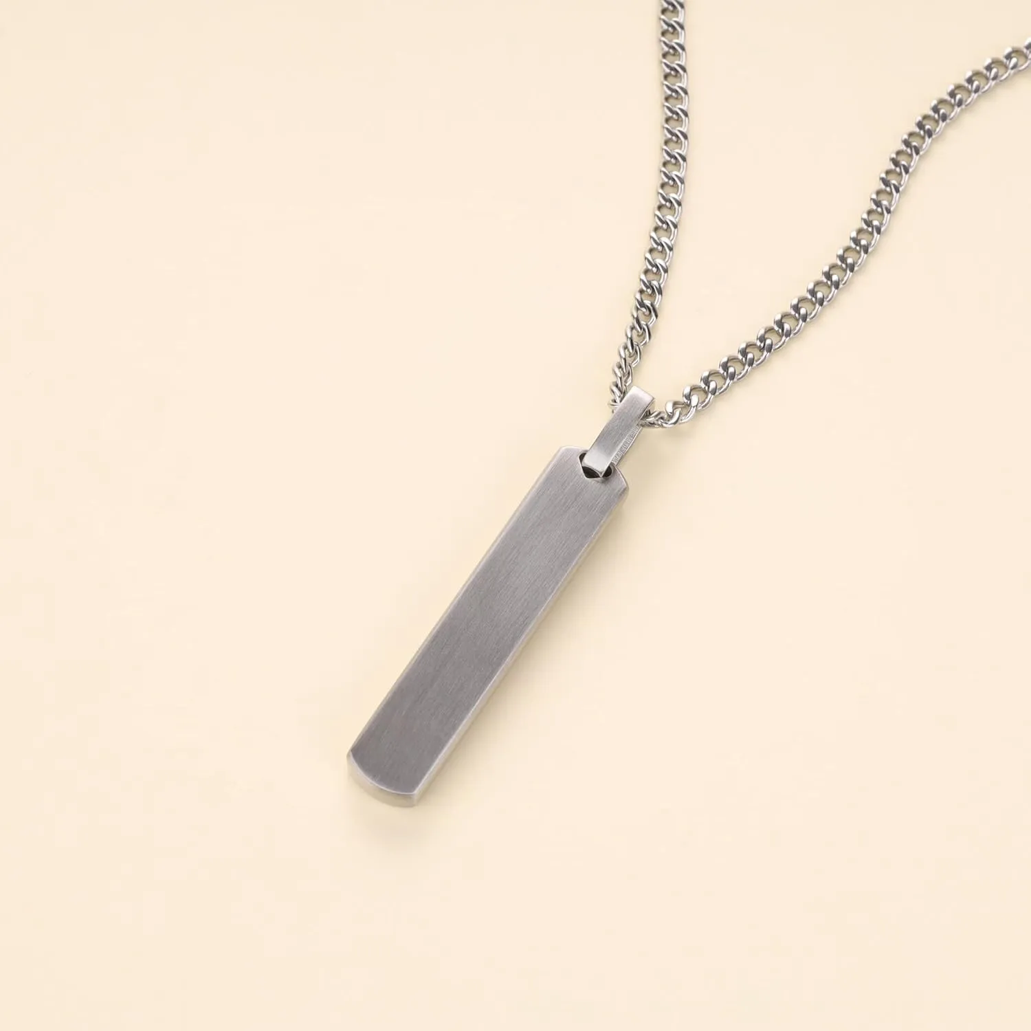 New Designs Men??s Stainless Steel Gold Bar Pendant Necklace