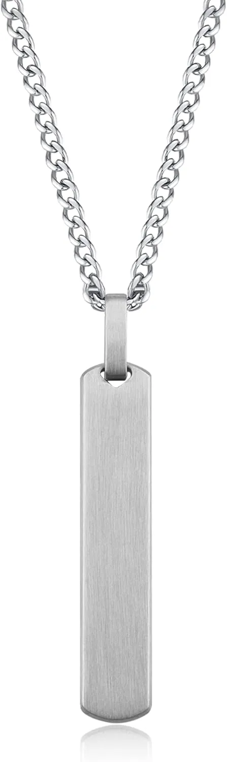 New Designs Men??s Stainless Steel Gold Bar Pendant Necklace