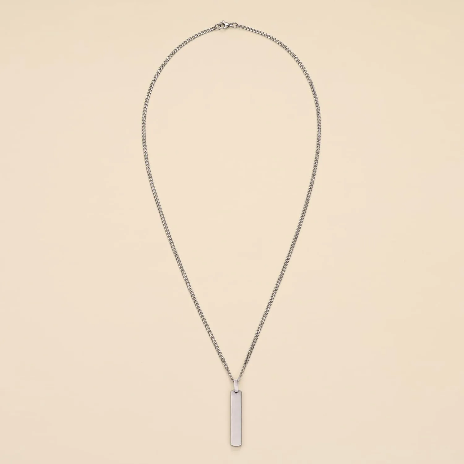 New Designs Men??s Stainless Steel Gold Bar Pendant Necklace