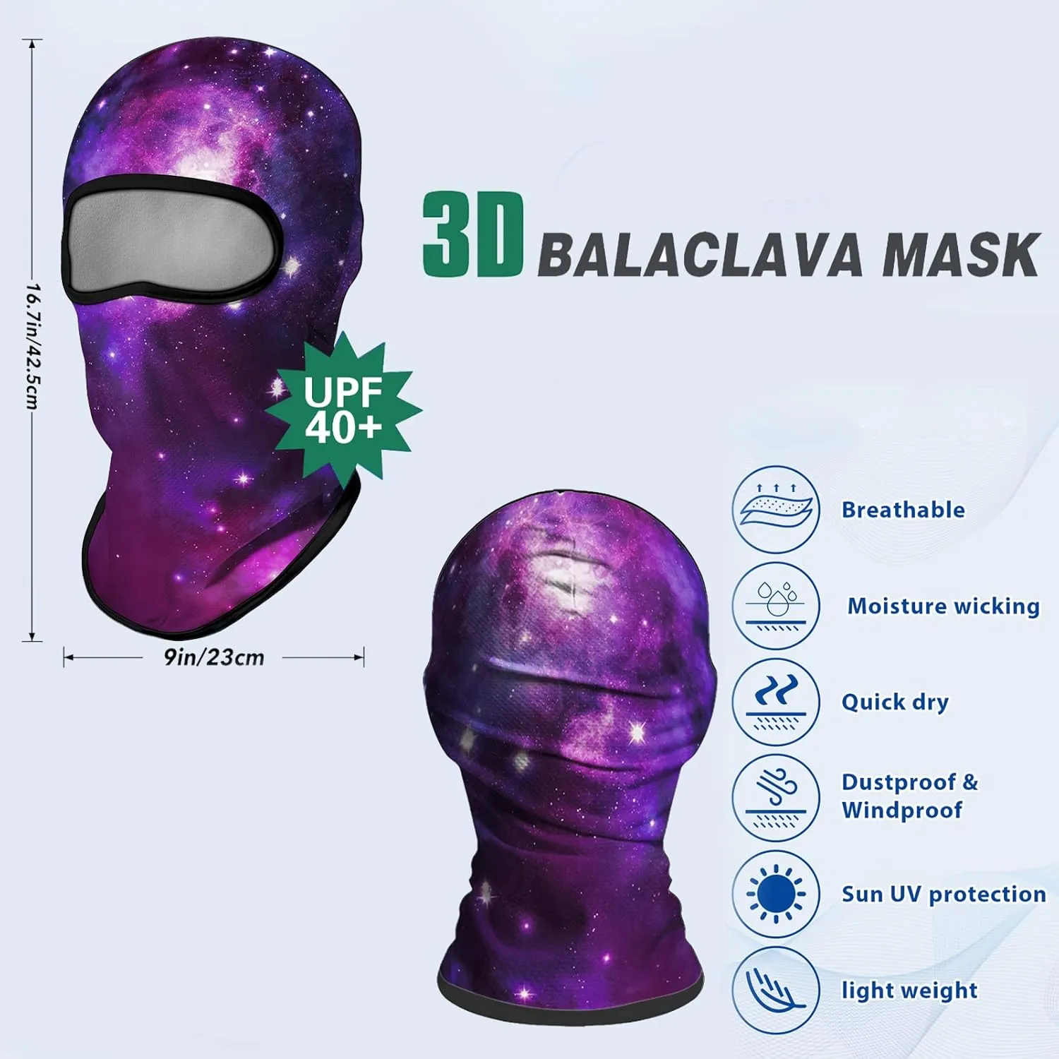 Obacle Balaclava Face Mask Men Women Lightweight for Ski Hunting Cycling Fishing