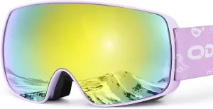 Odoland Kids Ski Goggles, Snowboard Goggles for Youth Skiing Age 8-16, Snow Goggles S2 Double Lens Anti-Fog UV400 Protection