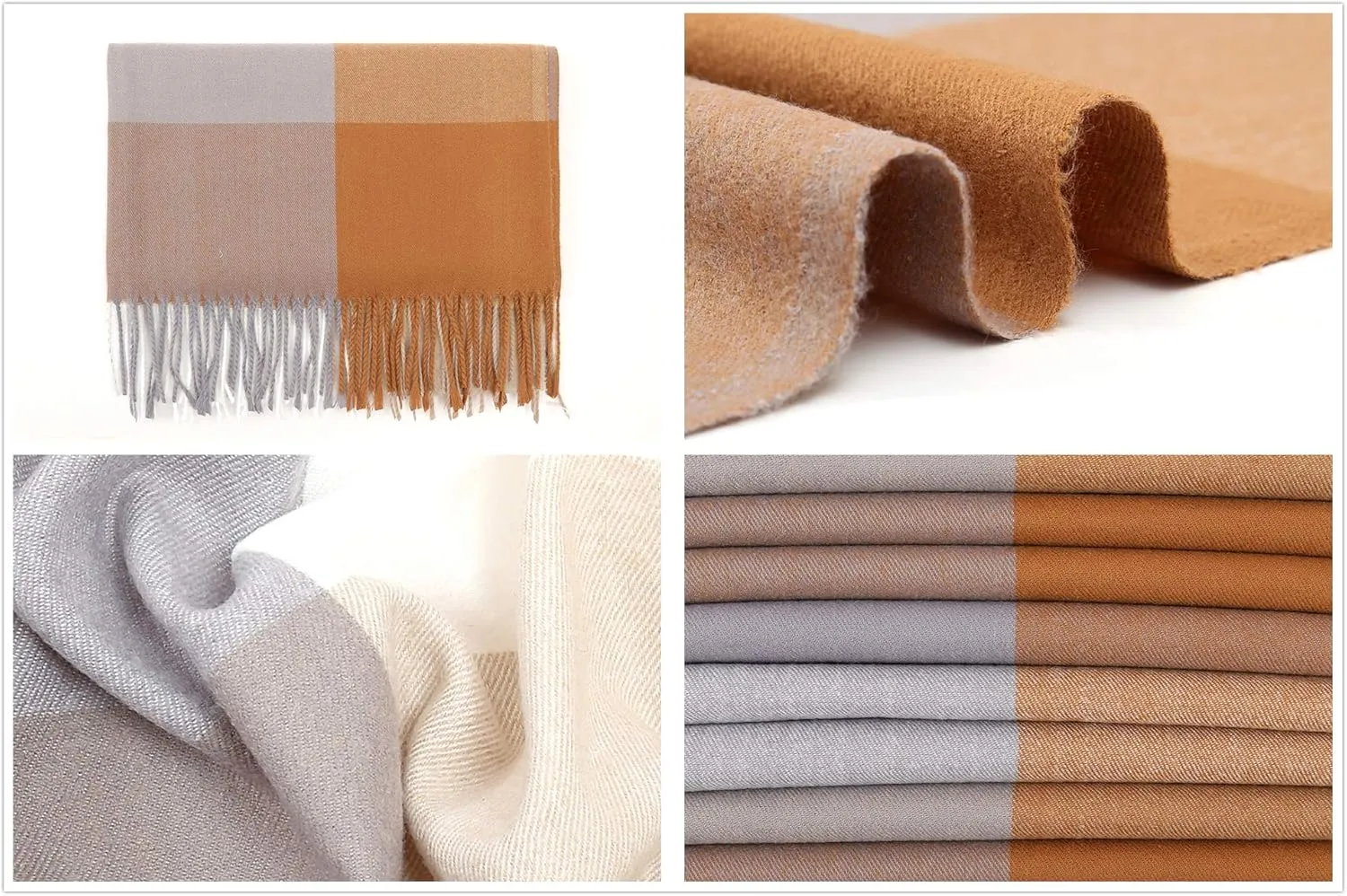 RIIQIICHY Plaid Scarfs for Women Fall Winter Scarves Pashmina Shawls and Wraps for Evening Dresses