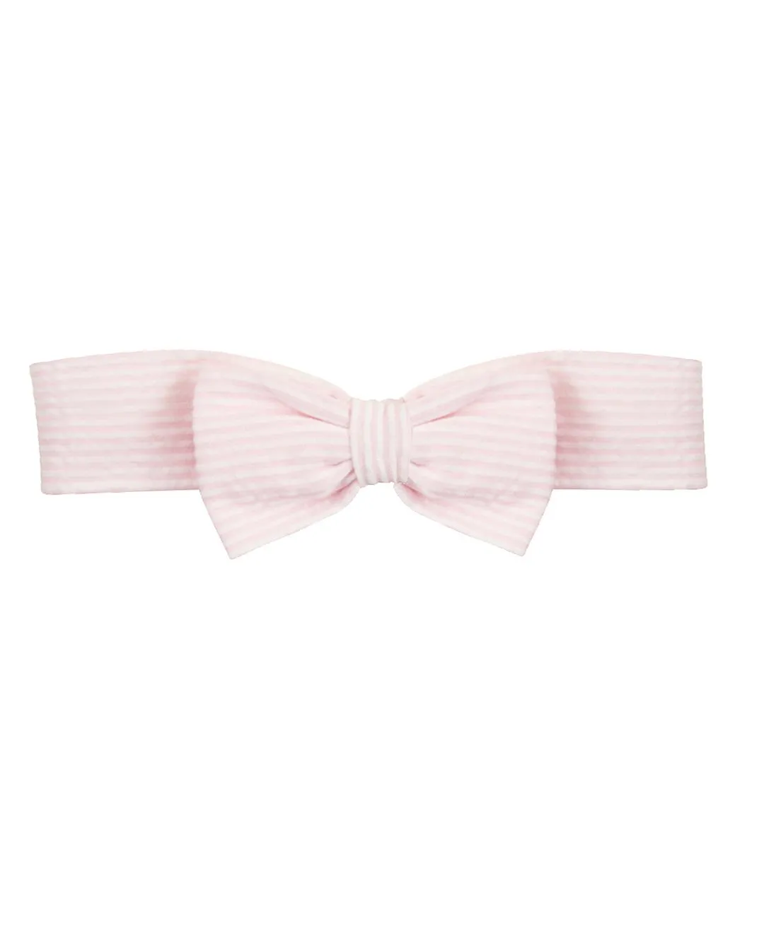 RuffleButts Baby/Toddler Girls Pink Seersucker Bow Headband - 0-24m
