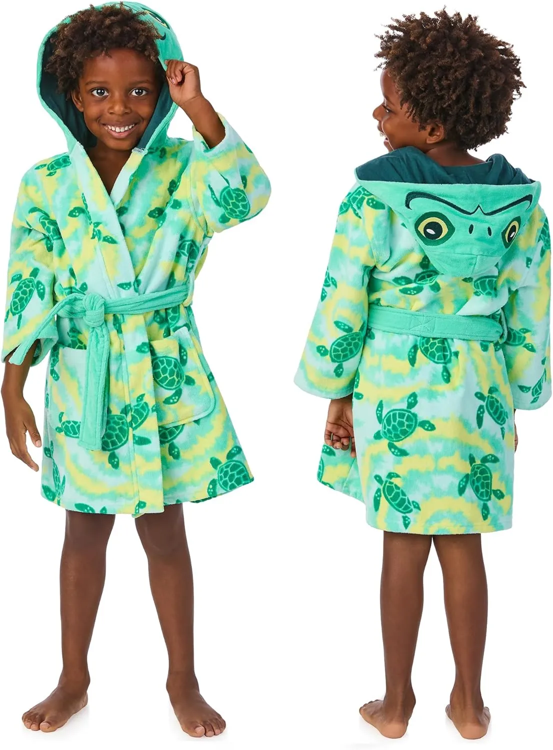 Saint Eve Kids Hooded Terry Swim and Beach Cover Up Robe for Boys and Girls