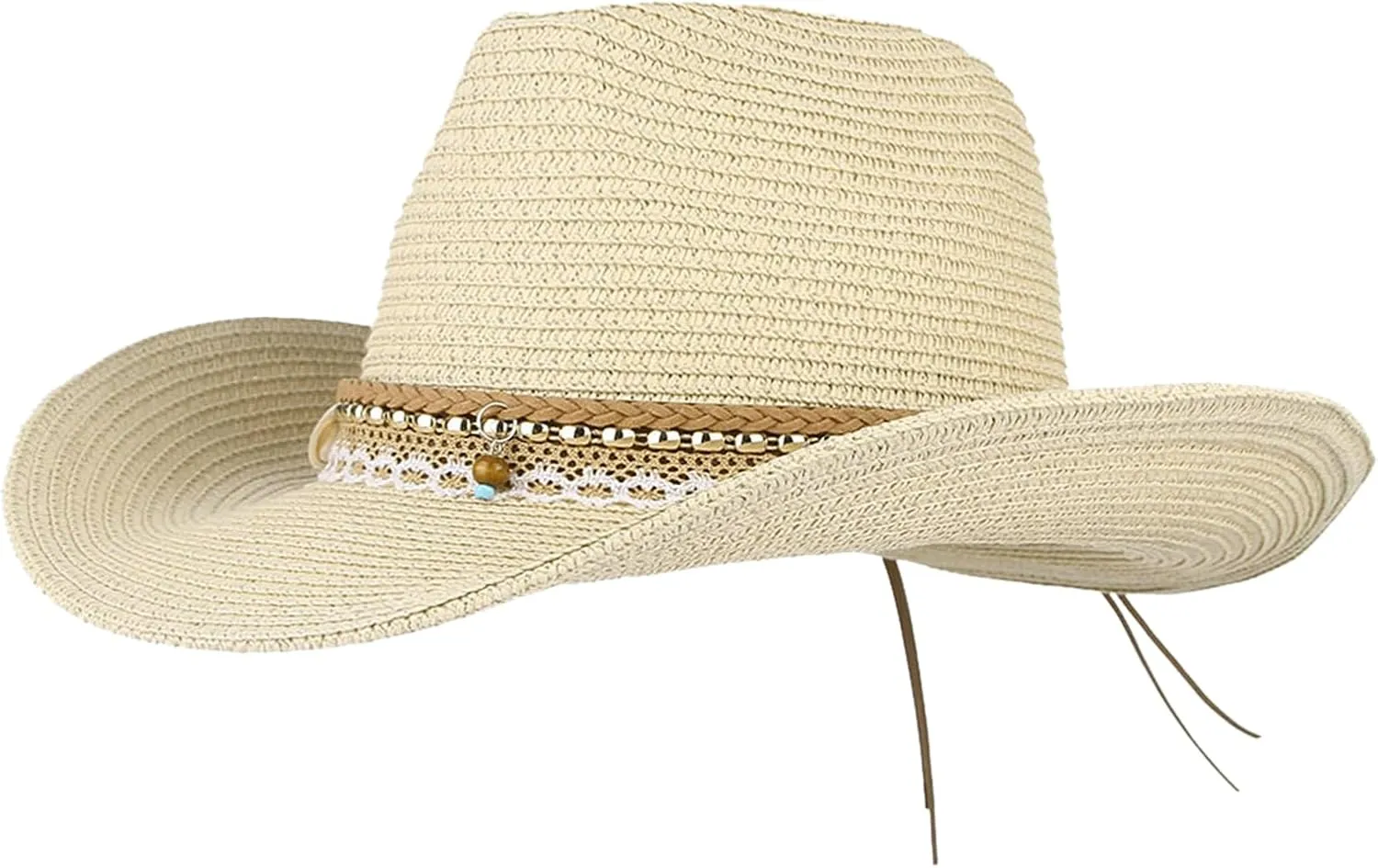 Straw Cowboy Hat for Women Men Girls Roll up Wide Brim Western Cowgirl Summer Beach Sun Hats