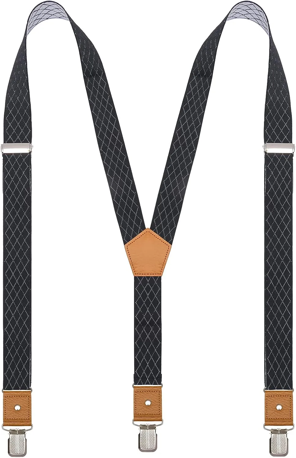 Suspenders for Men Adjustable Y Back Elastic with Strong Clips