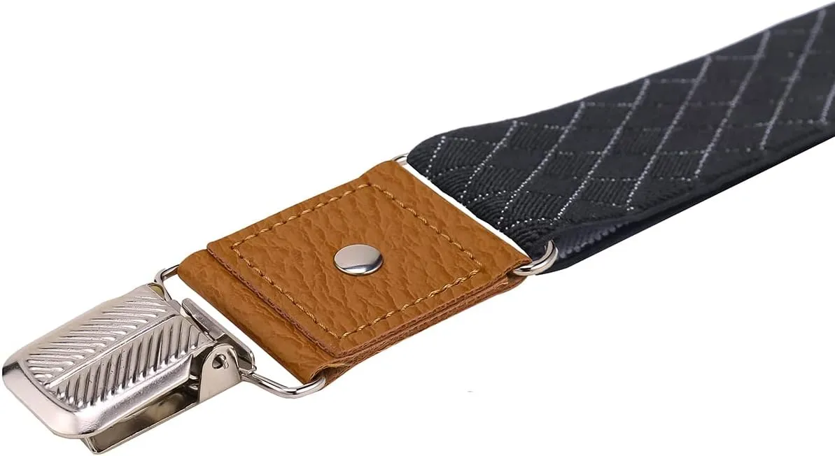 Suspenders for Men Adjustable Y Back Elastic with Strong Clips