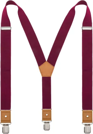 Suspenders for Men Adjustable Y Back Elastic with Strong Clips