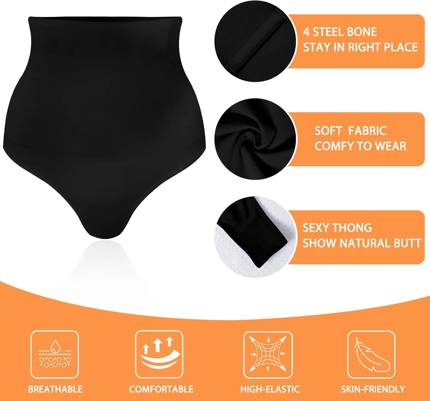 Tummy Control Thong Shapewear for Women High Waisted Body Shaper Panties Shaping Thong Girdle Underwear