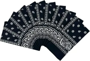 Vamqor 100% Cotton 10 Pack Fine Bandanas