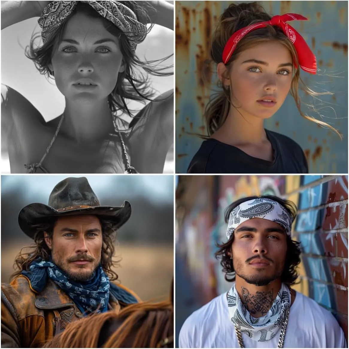 Vamqor 100% Cotton 10 Pack Fine Bandanas