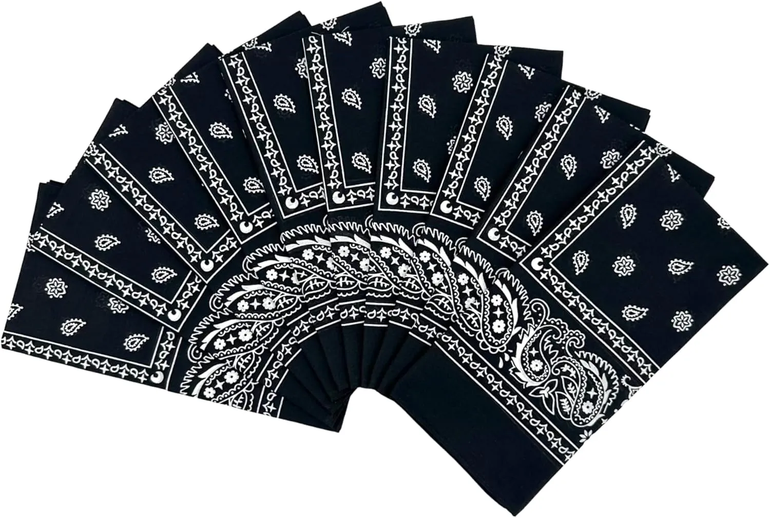 Vamqor 100% Cotton 10 Pack Fine Bandanas