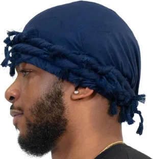 Veeta Superior Halo Turban Silk Satin Lined Head Wrap, Pre-Tied Tassel Turban for Men & Women, Turban Durag Wave Cap