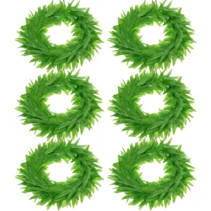 WILLBOND 6 Pieces Tropical Fern Leaf Headband Hawaiian Tropical Leis Headband Knitted Fabric Toga Headwear Leaf Crown