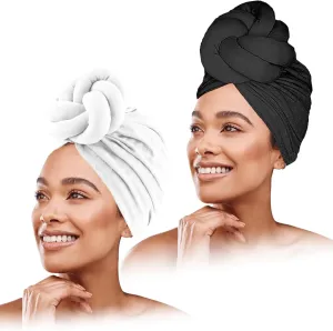 Women Turbans and Head Wraps, Women African Turban Flower Knot Pre-Tied Bonnet Beanie Cap Headwrap